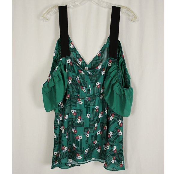 NWT Eloquii Floral Off Shoulder Top Size 18 - Picture 2 of 11